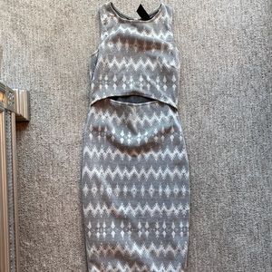 Black/White Stretch Midi Dress, Sz Sm